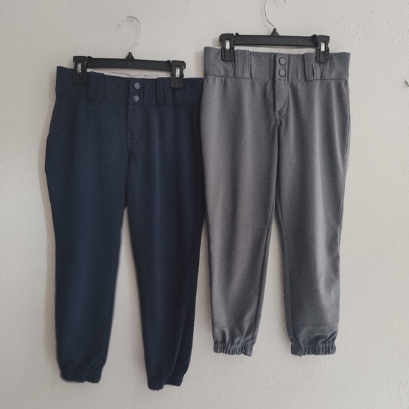 Youth Girl Navy Blue and Gray Baseball Pants Bundle - Picture 1 of 3